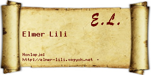 Elmer Lili névjegykártya
